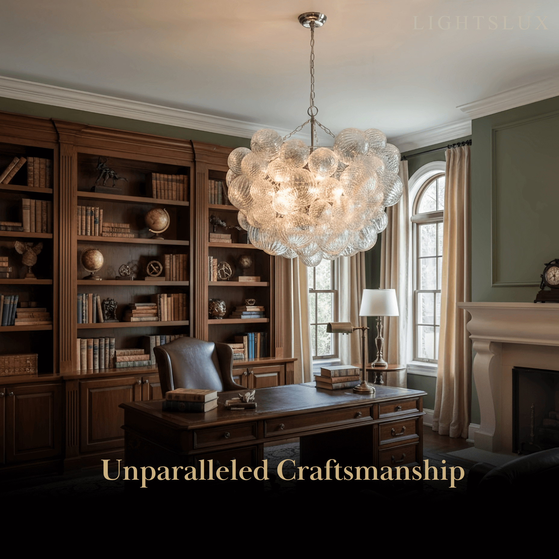 Modern Chandelier – Bubble Etched Glass