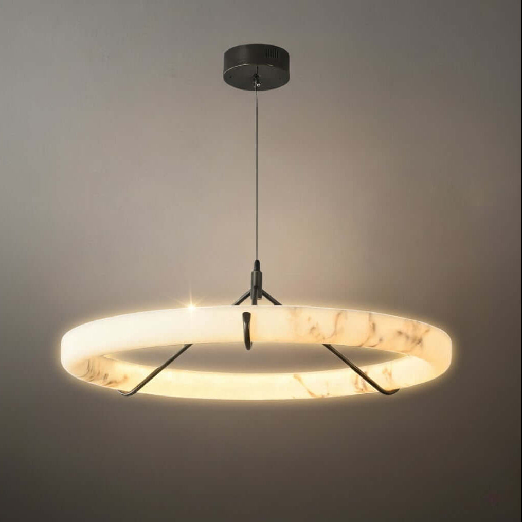 Modern Alabaster Ring Pendant Lamp