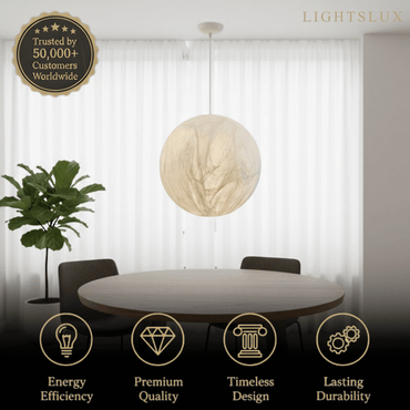 Pendant Light – Mulberry Silk White Globe Ceiling Lamp for Living Room