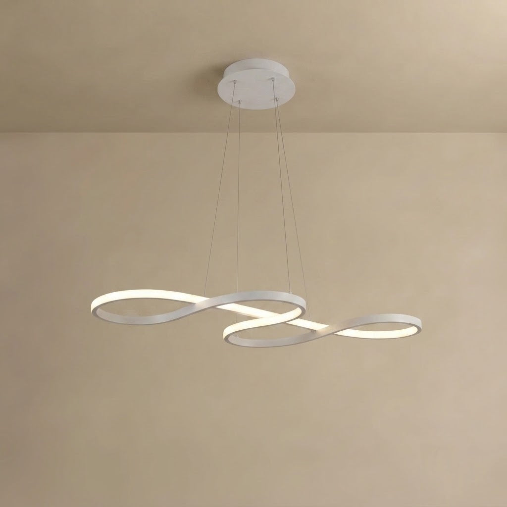 Velora Modern Cross Pendant Light – White Metal/Acrylic for Dining Room