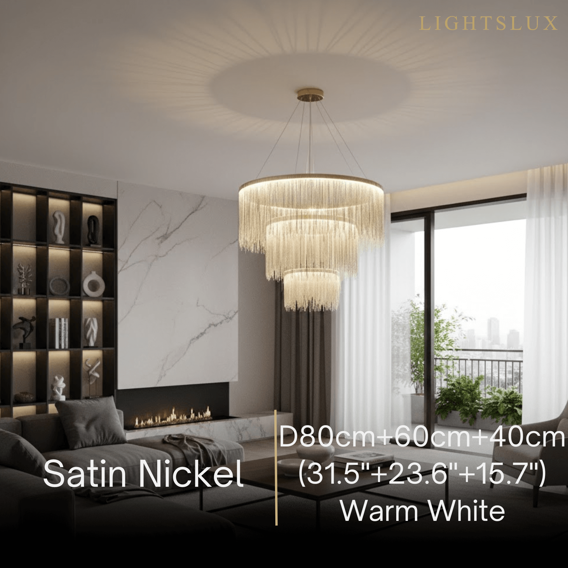 Royal Pendant Light –Gold/Satin Nickel Metal Finish for Living Room