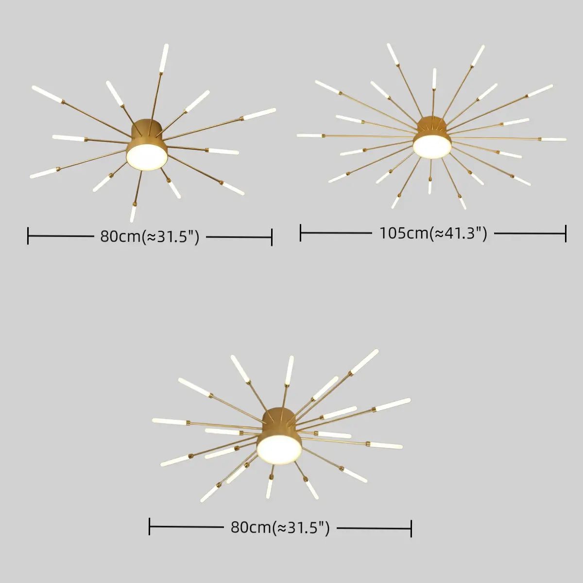 Nebula Modern Firework Ceiling Light – Gold/Black for Bedroom Dining Room Living Room