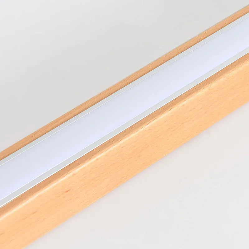 Minimalist Linear LED Ceiling Light – Walnut/Wood for Living Room/ Bedroom