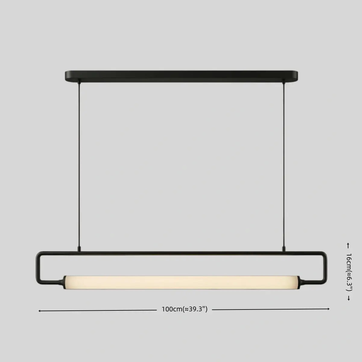 Arcato Minimalist Rectangular Pendant Light - Metal & Acrylic for Kitchen