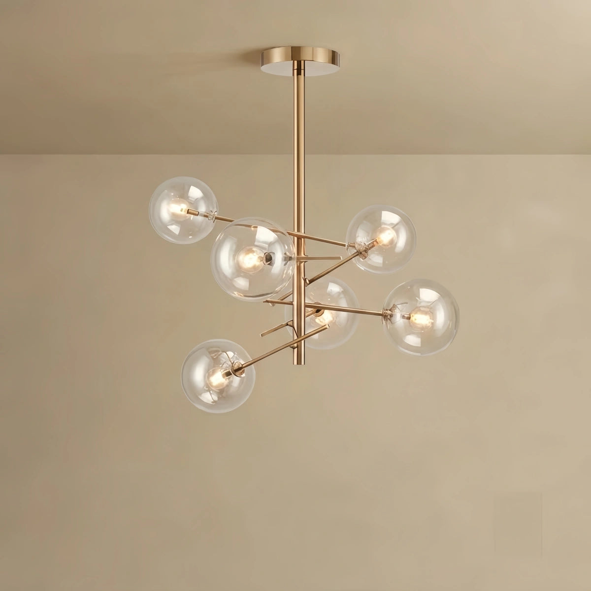 Royal Branch Glass Chandelier – Luxury Black/Gold Metal for Dining Room