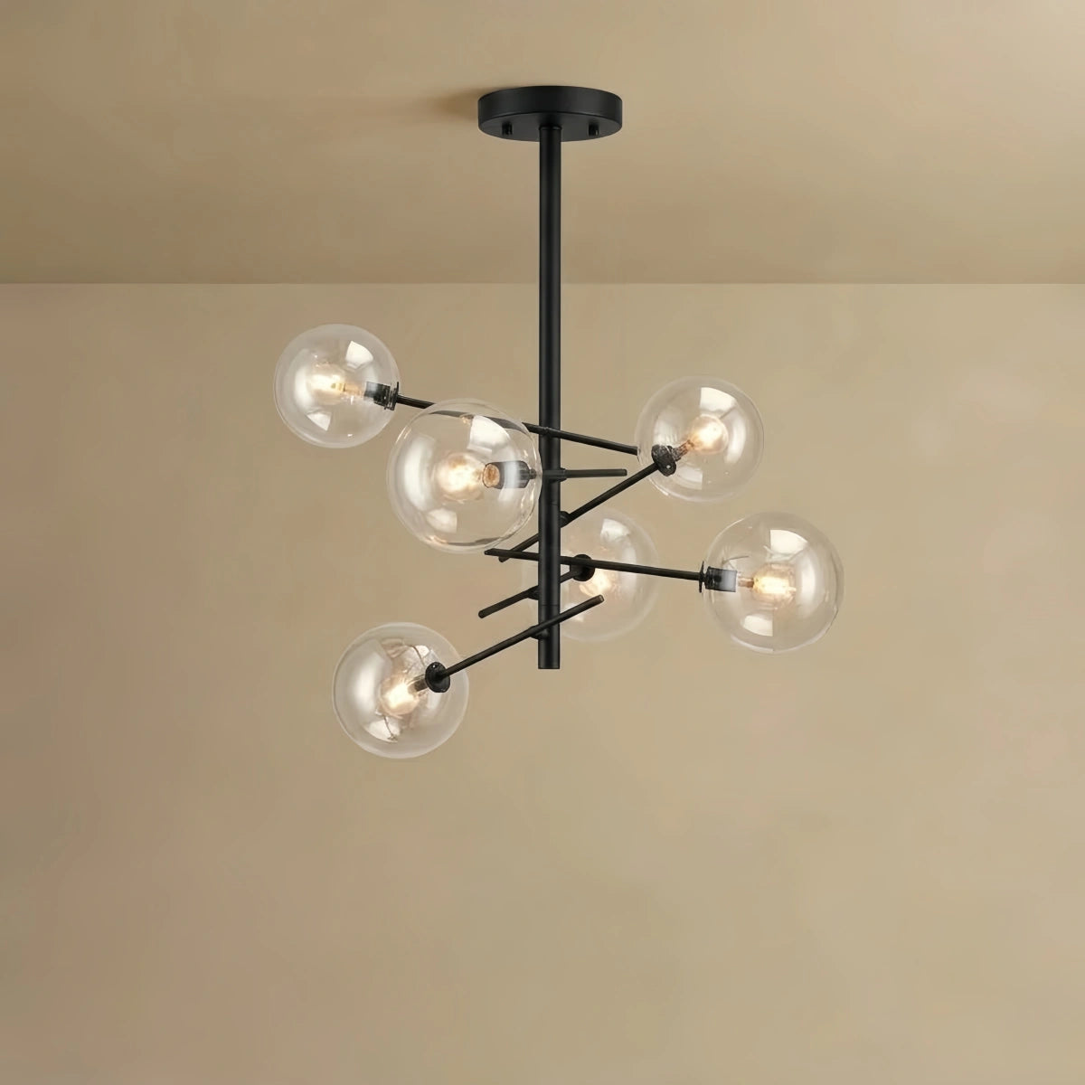 Nebula Royal Branch Glass Chandelier – Luxury Black/Gold Metal