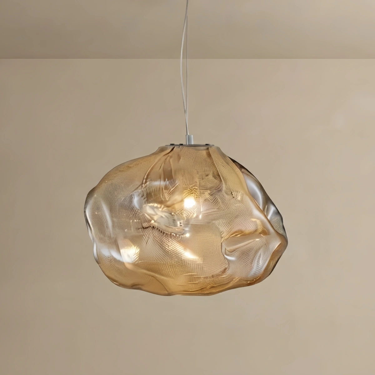 Vetro Minimalist Glass Pendant Light — Clear/Gray/Amber LED Ball 3 Sizes Dining Room