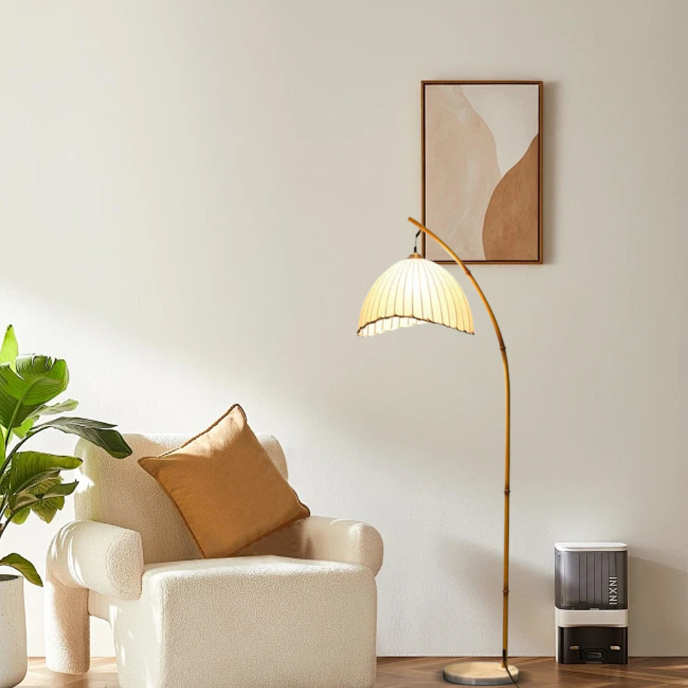 Velora Natural Beige Floor Lamp