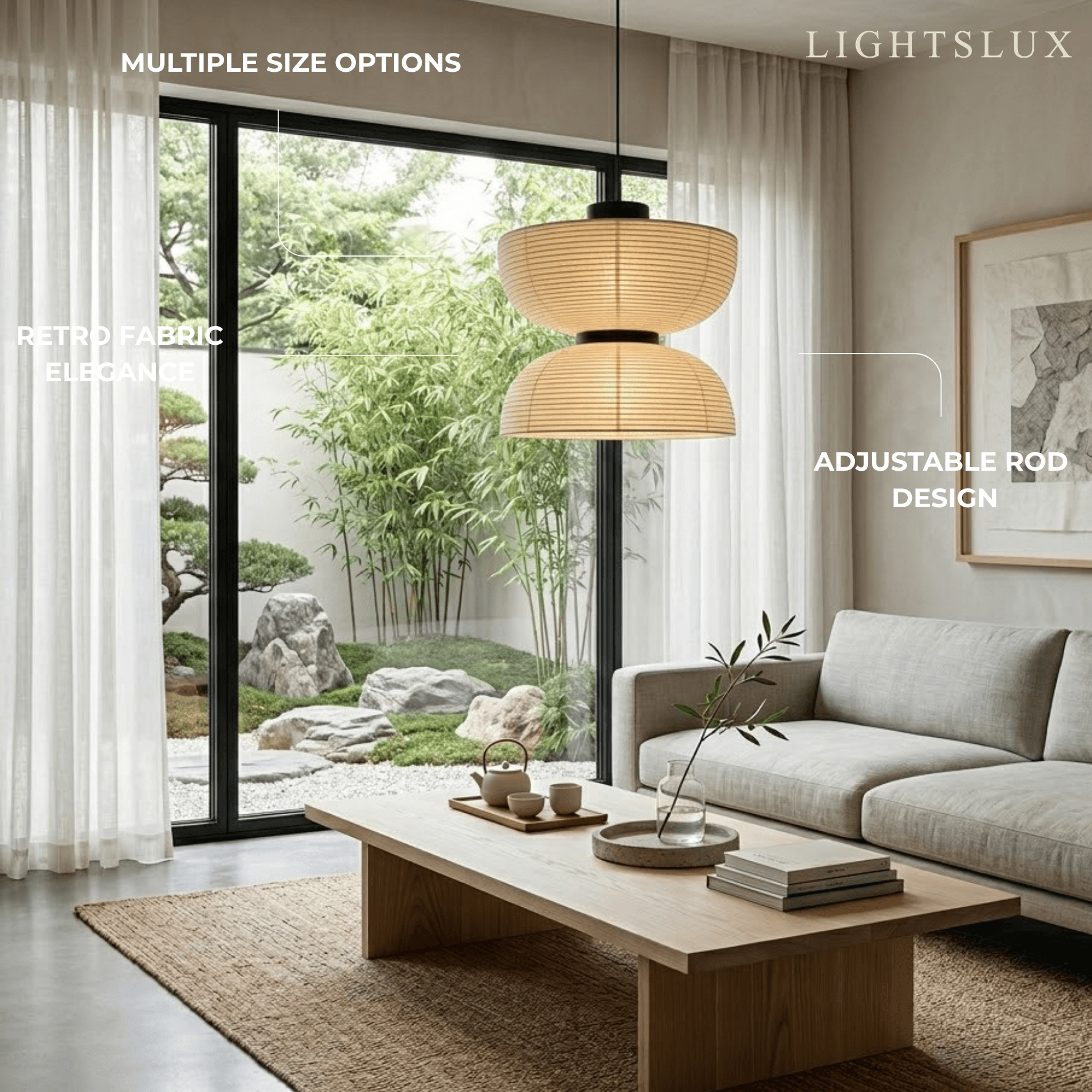 Zenno Retro Fabric Pendant Light