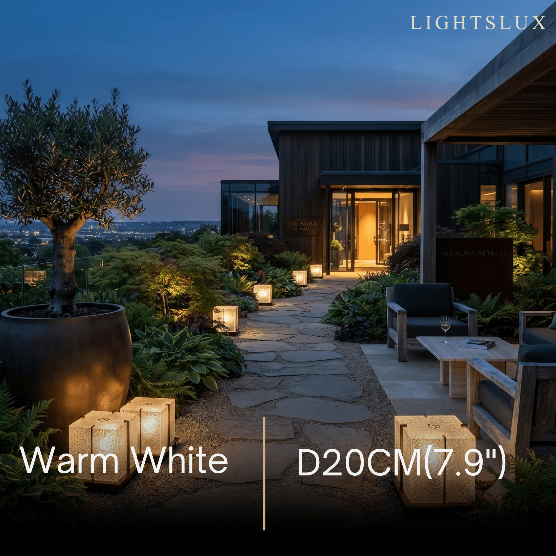 Lunara Outdoor Floor Lamp--Stainless Steel Acrylic for Swimming Pool