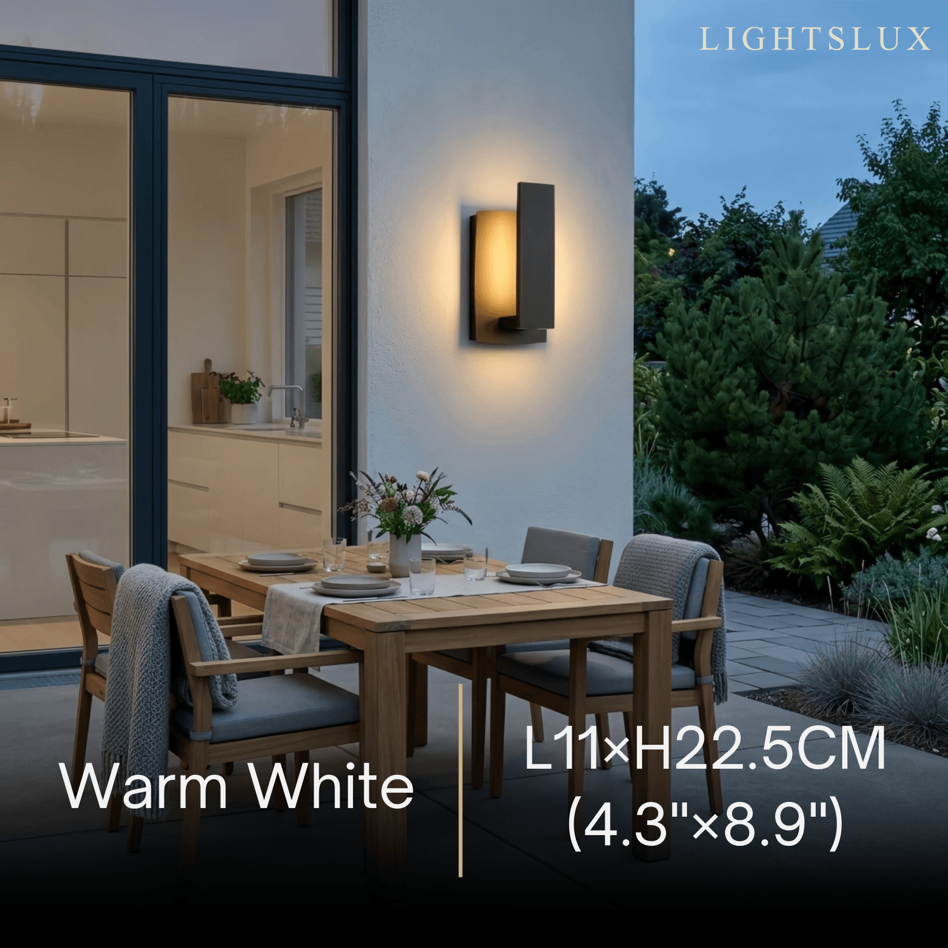 Arcato minimalist Wall Lamp-- Black for Outdoor Yard