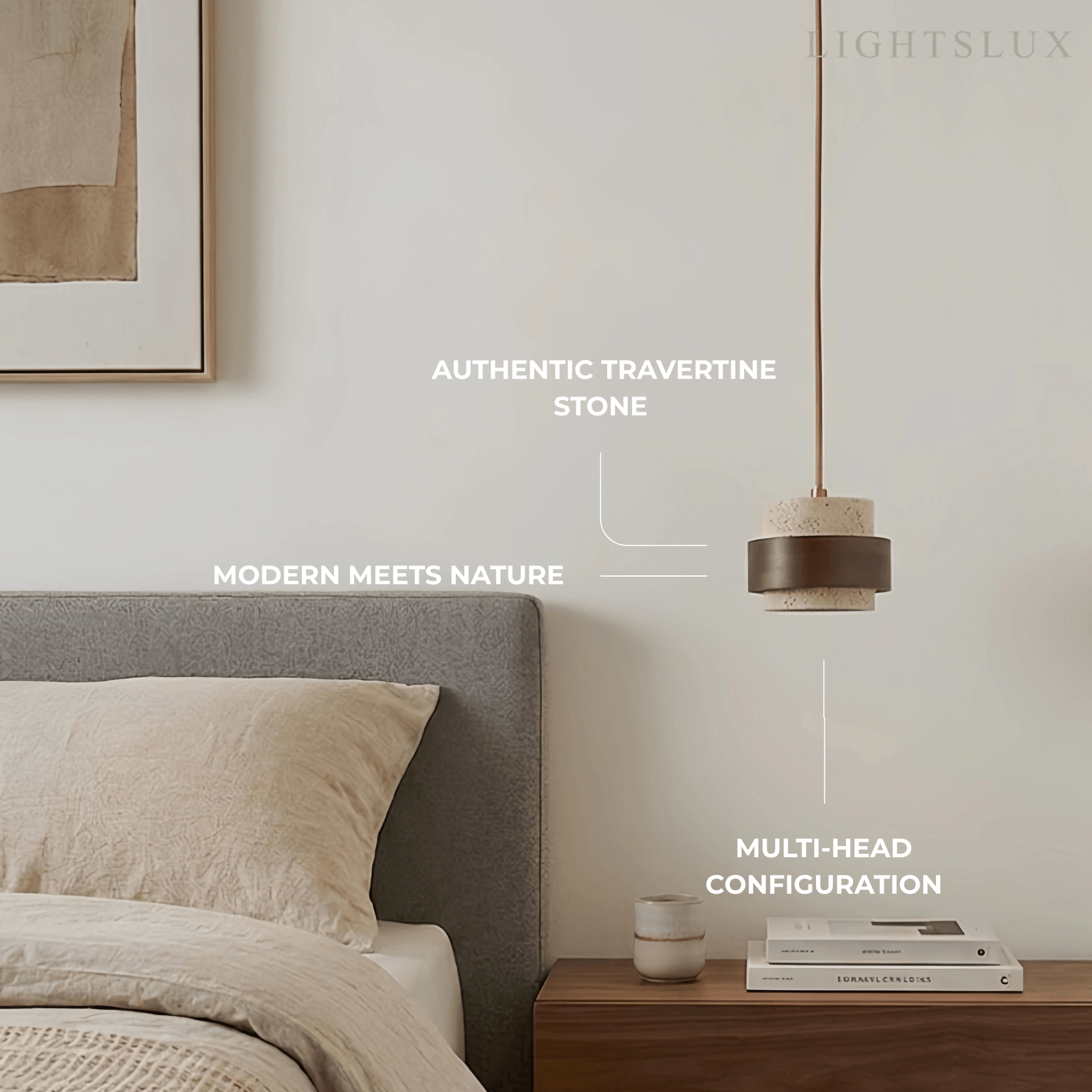 Strata Modern Travertine Pendant Light