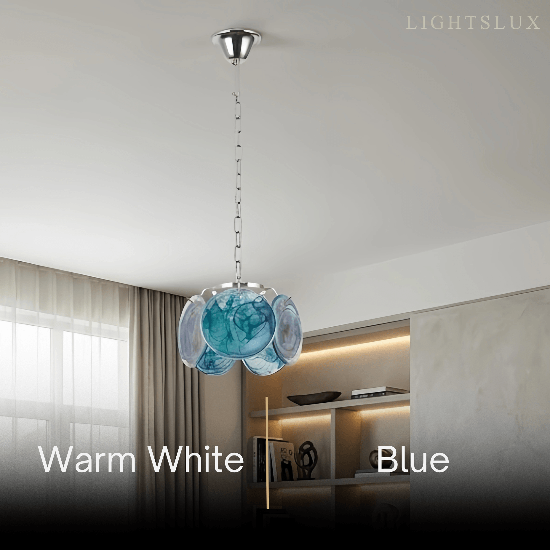 Modern Pendant Light — Hand-Dyed Glass & Metal with Multi-Color