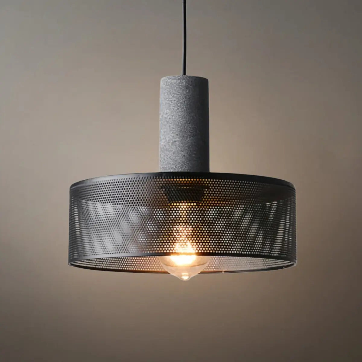 Ferron Industrial Cement Pendant Light – Six Sizes & Adjustable Cable for Kitchen Island/Dining Room/Bedroom
