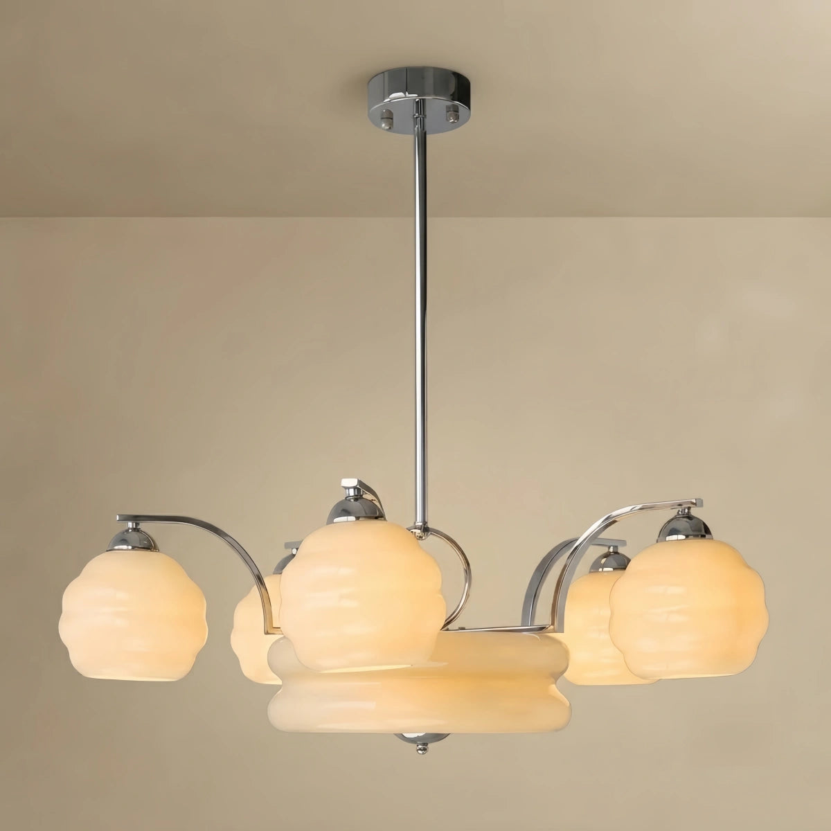 Vetro Vintage Glass Chandelier — Gold/Chrome for Living Room/Bedroom