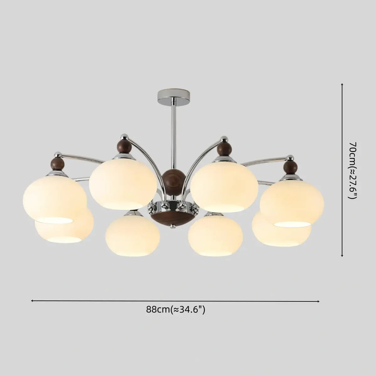 Contemporary Chandelier -- Glass & Iron & Wood for Dining Room