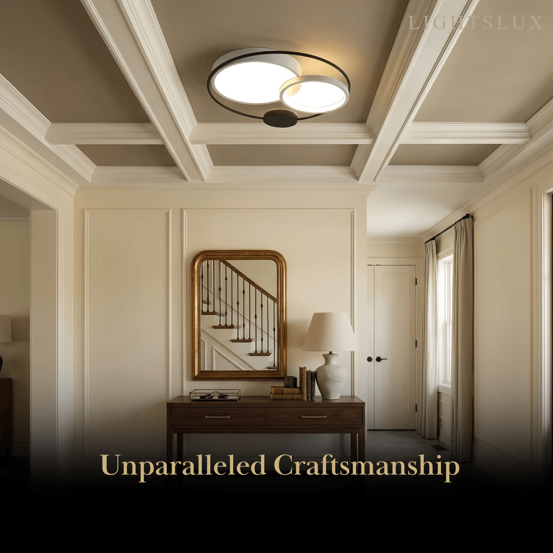 Modern Flush Mount Ceiling Light -- Acrylic Black-White Mix