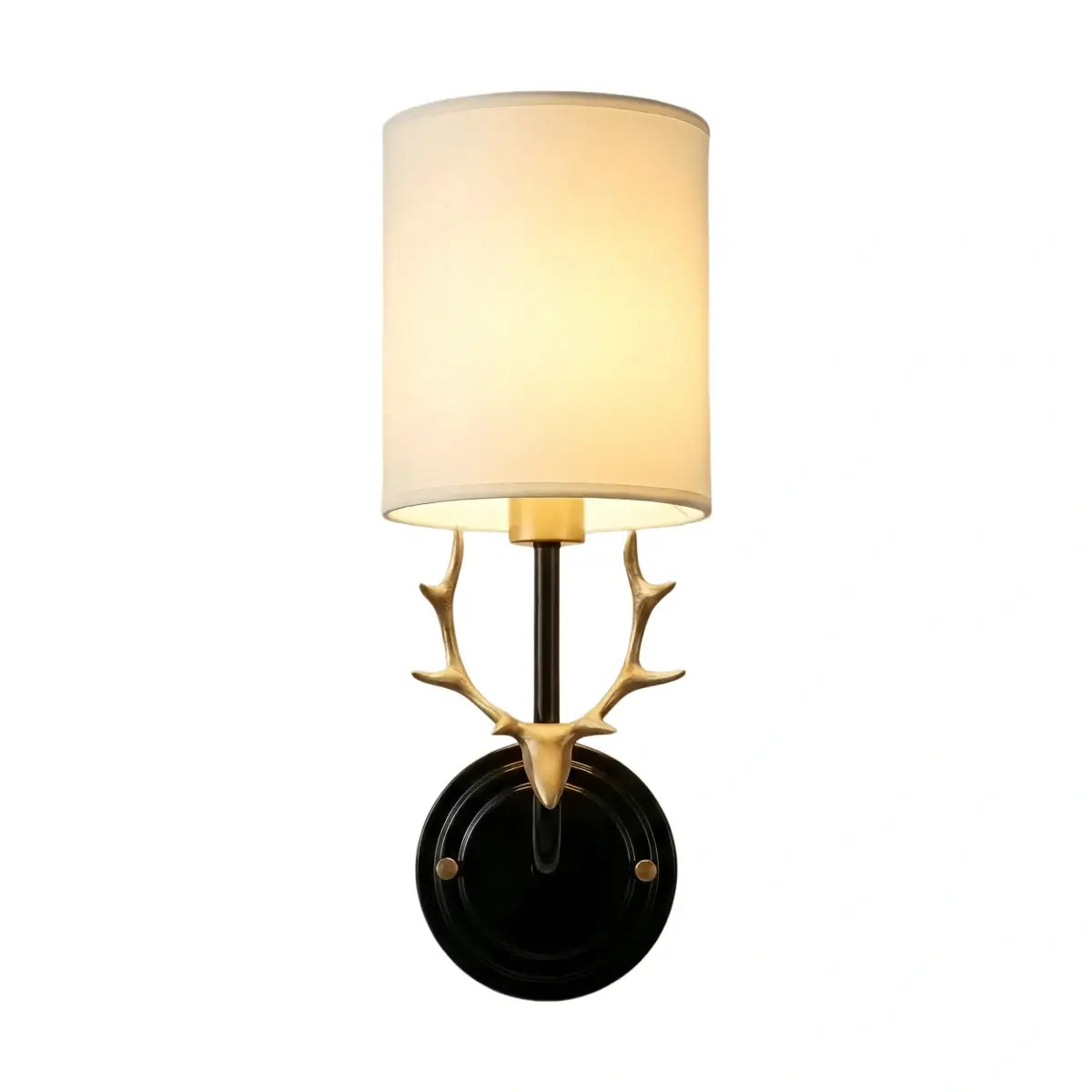 Art Deco Wall Lamp — Brass & Linen White