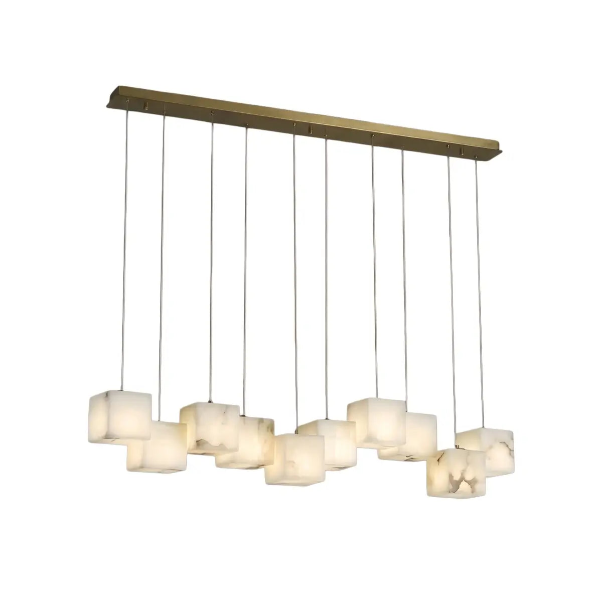 Minimalist Pendant Light — Marble & Stainless Steel White