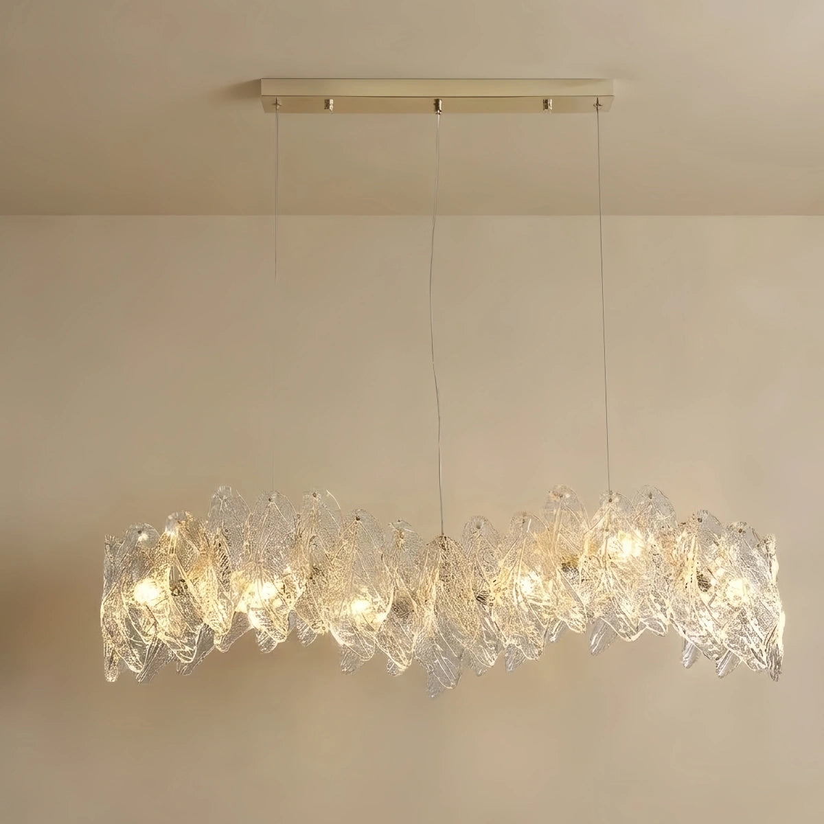 Chandelier – Frosted Glass Leaf