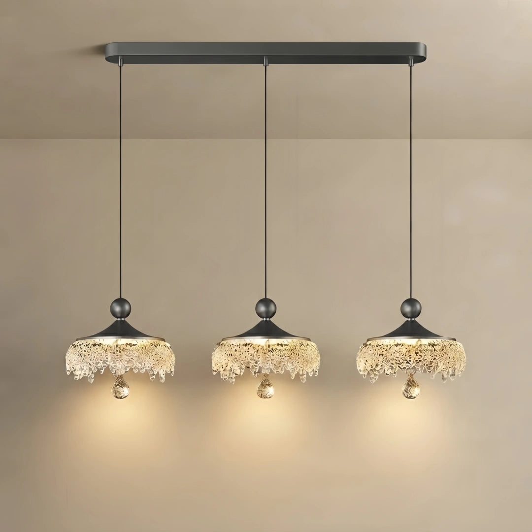 Pendant Light – Wood Grain Acrylic Waterdrop for Dining Room