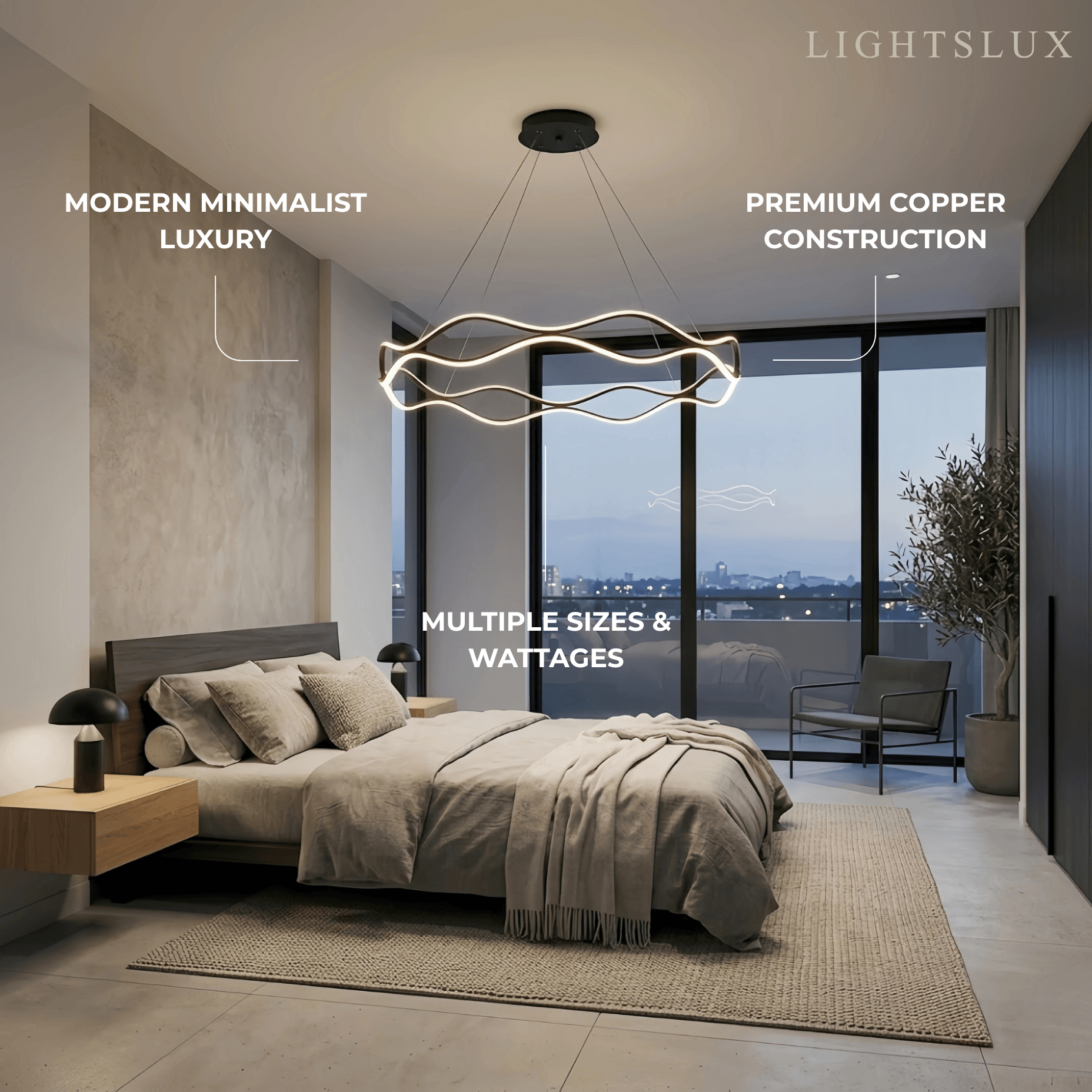 Arcato Modern Copper Chandelier