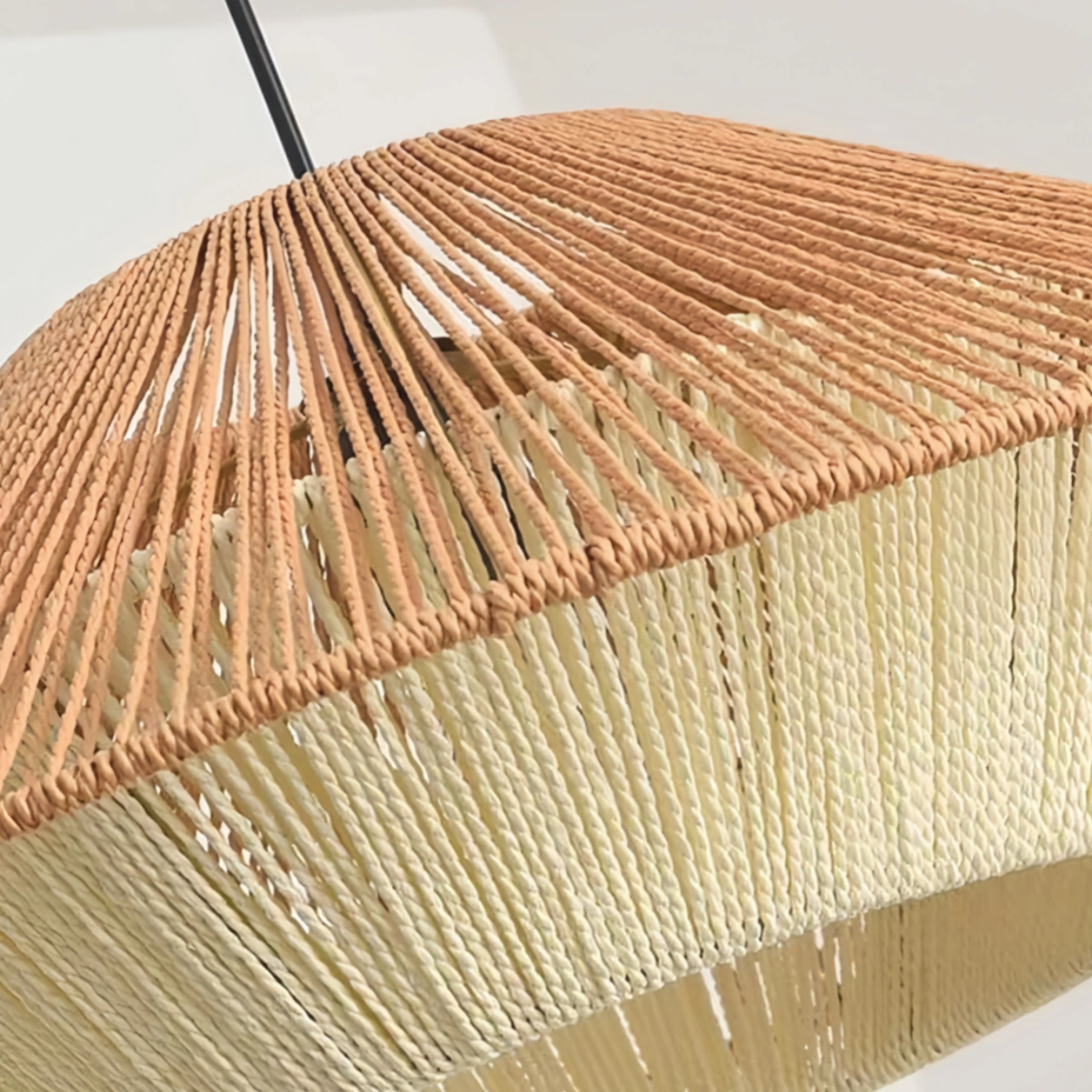 Zenno Natural Hemp Rope Pendant Light -- Linen+Beige/Red Color for Dining Room