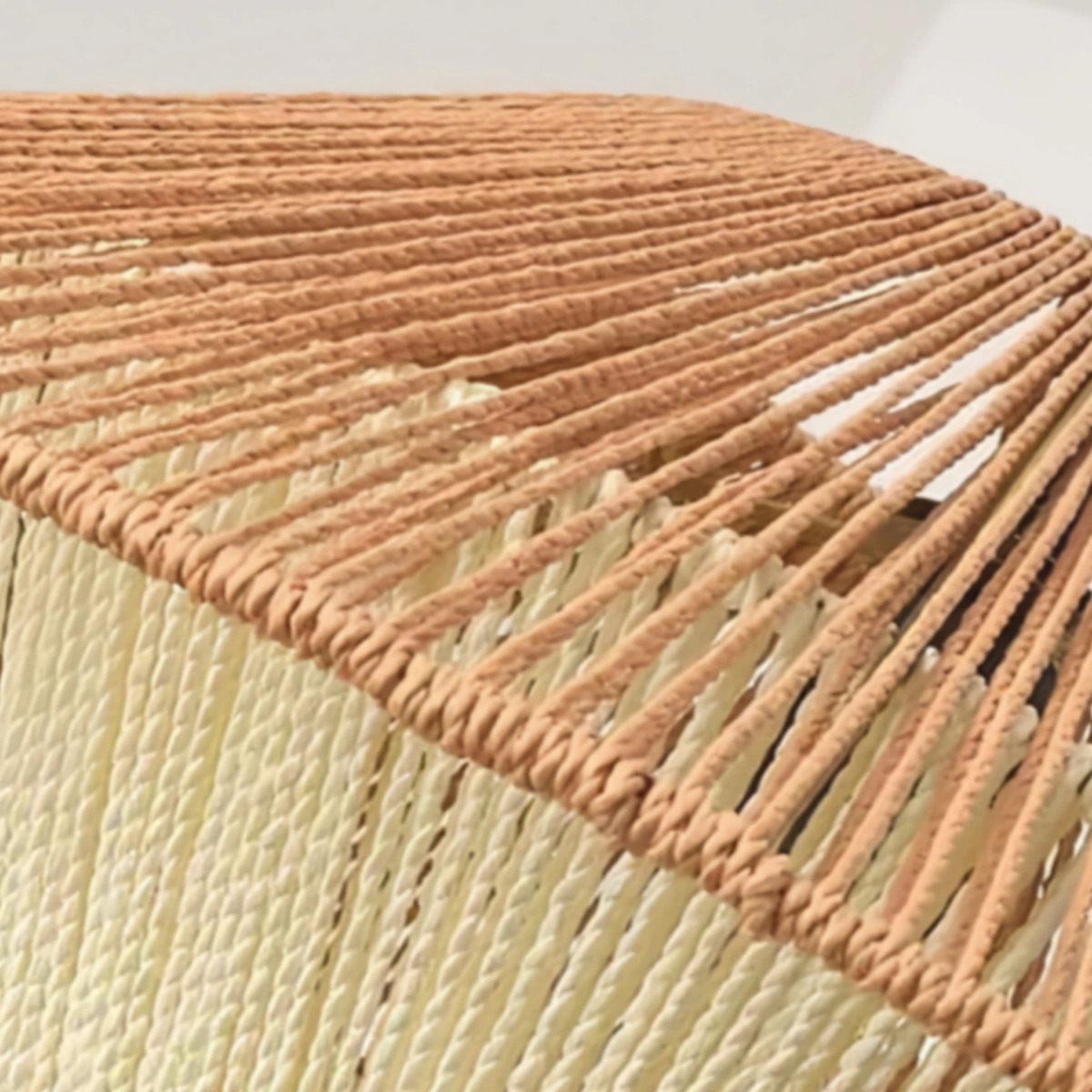 Zenno Natural Hemp Rope Pendant Light -- Linen+Beige/Red Color for Dining Room