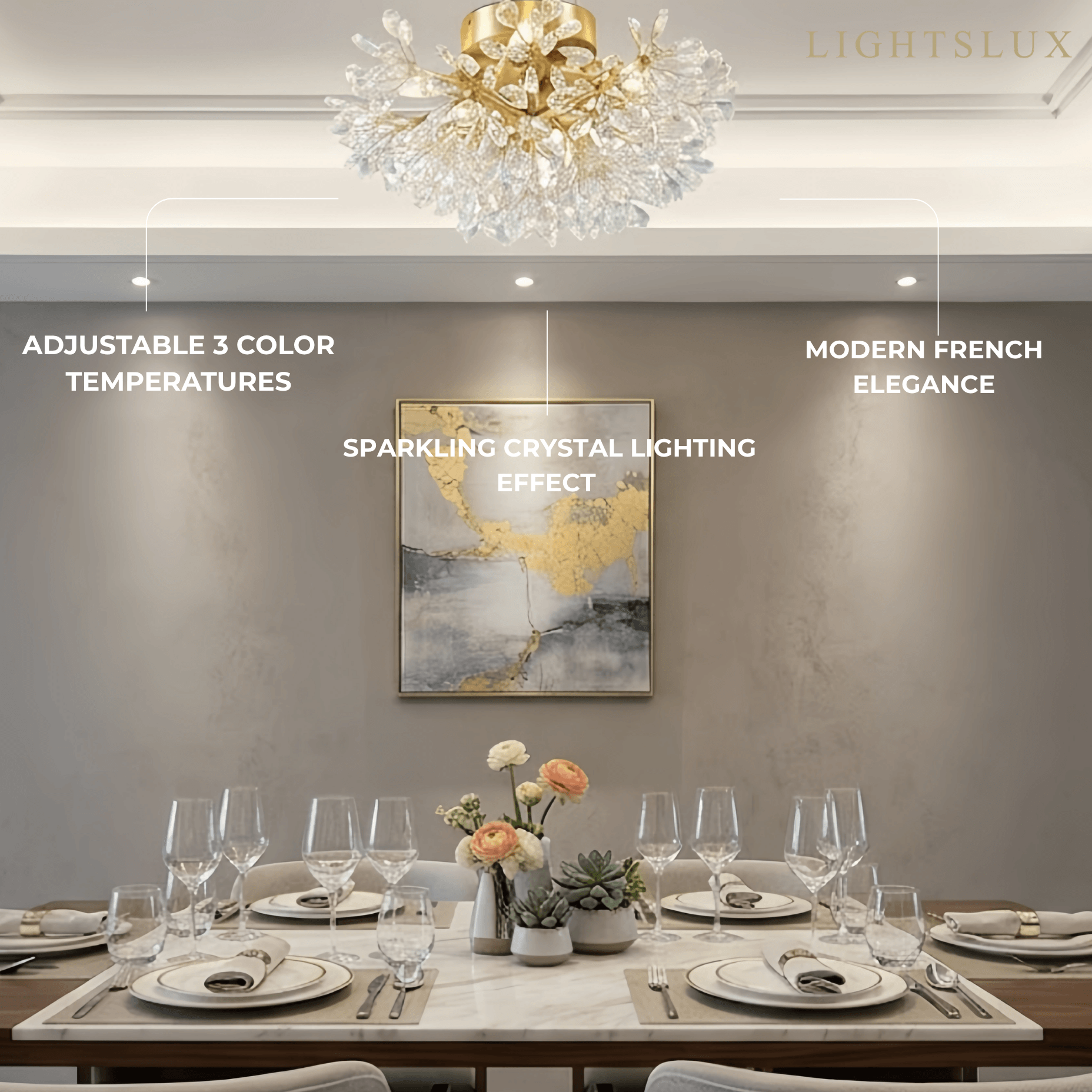Excelis Elegant Semi-Flush Ceiling Light