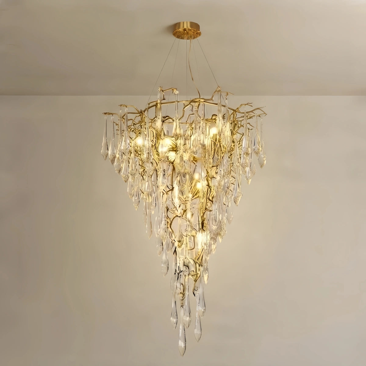 Excelis_Luxury_Branch_Chandelier_Brass-for_High_Ceiling_Living_Room_Staircase