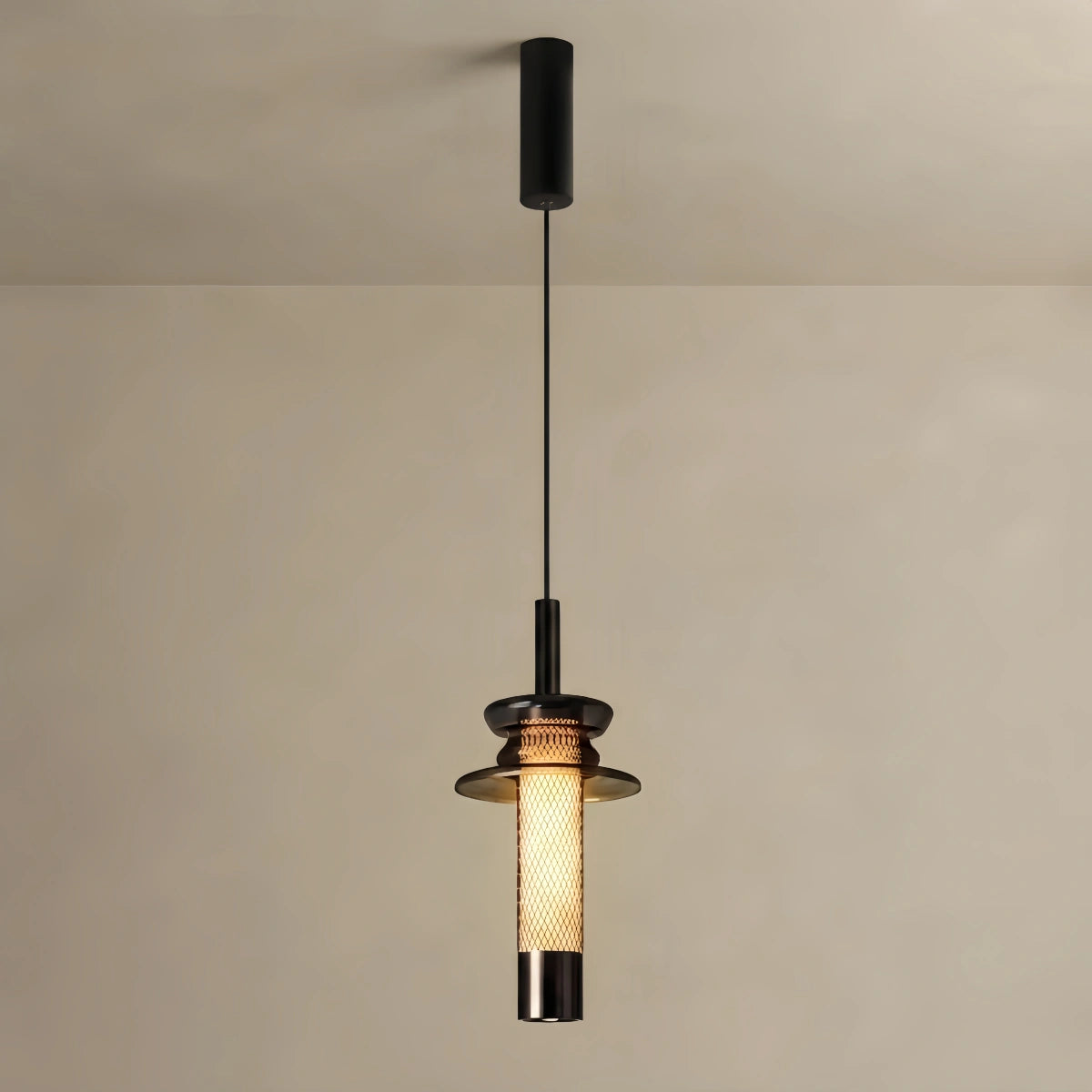 Vetro Modern Layered Pendant Light -- Black Metal & Glass for Dining Room Bedroom