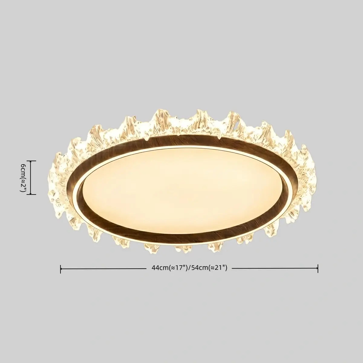 Vivara Modern Round Ceiling Light -- White or Walnut Acrylic & Metal for Bedroom