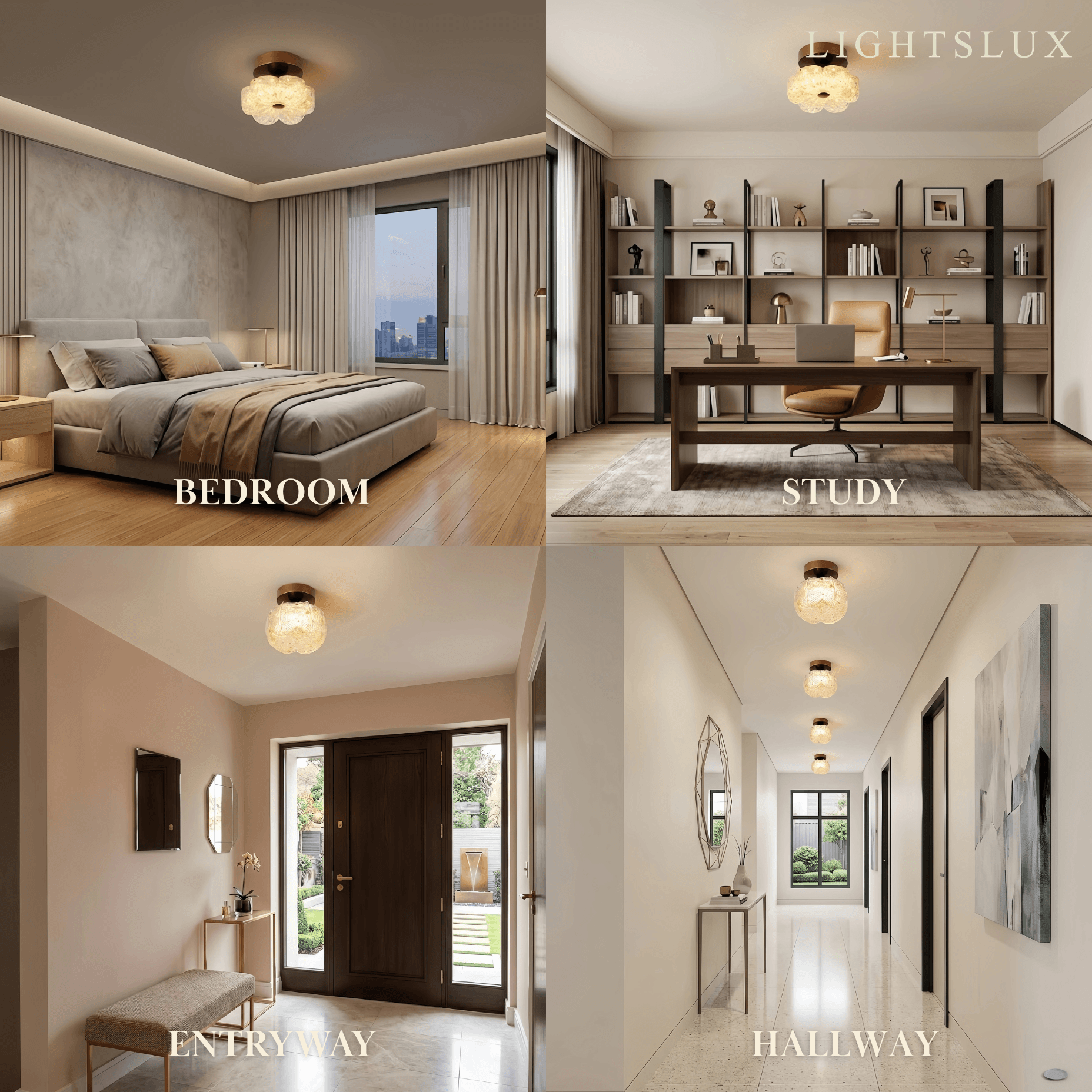 Vivara Modern Flush Mount Ceiling Light -- Metal & Resin Floral for Hallway Bathroom