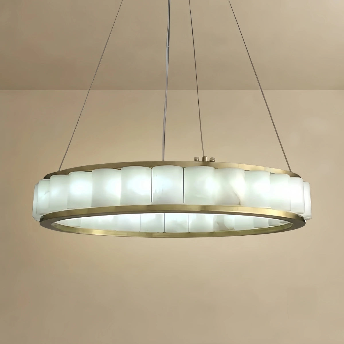 Alabaster Pendant Light -- Gold for Dining Room Living Room