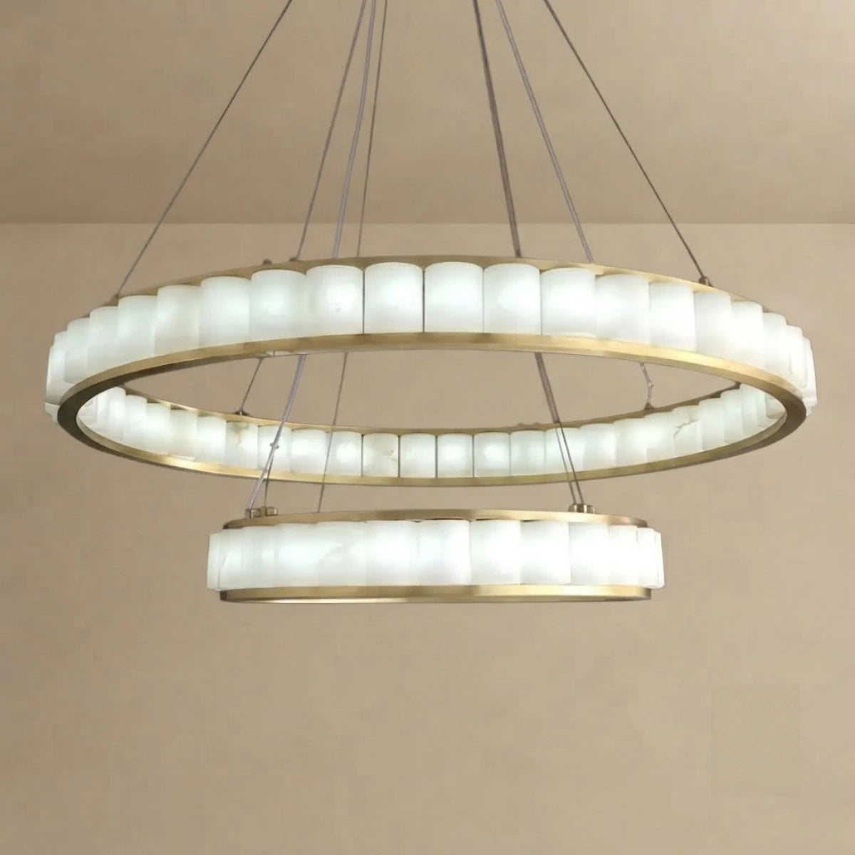 Alba Modern Alabaster Pendant Light -- Gold