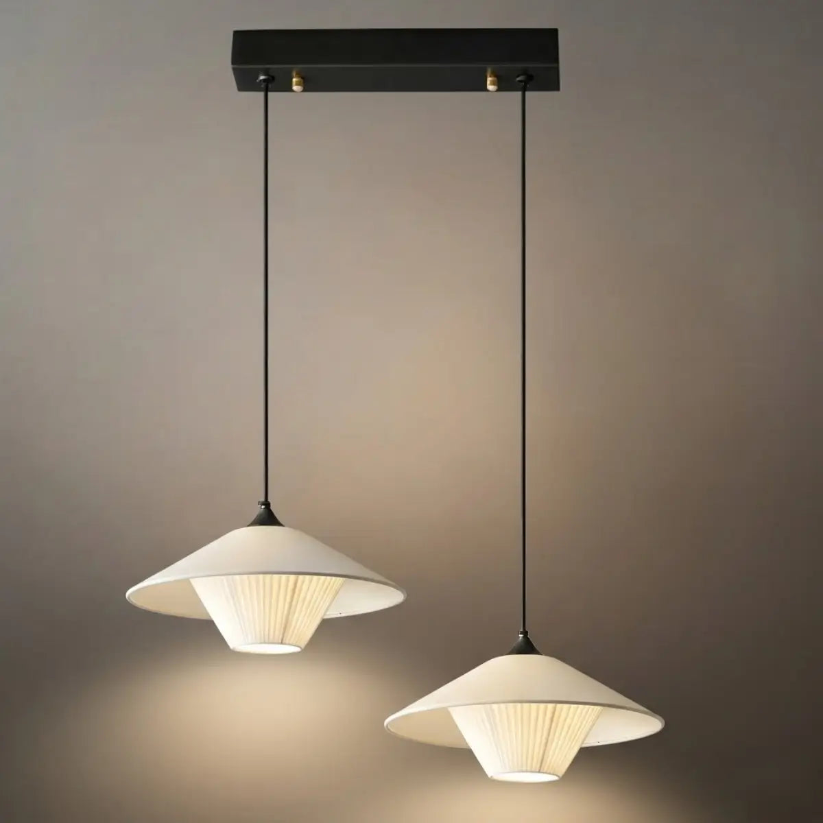 Modern Cone Pendant Light -- Leather Orange