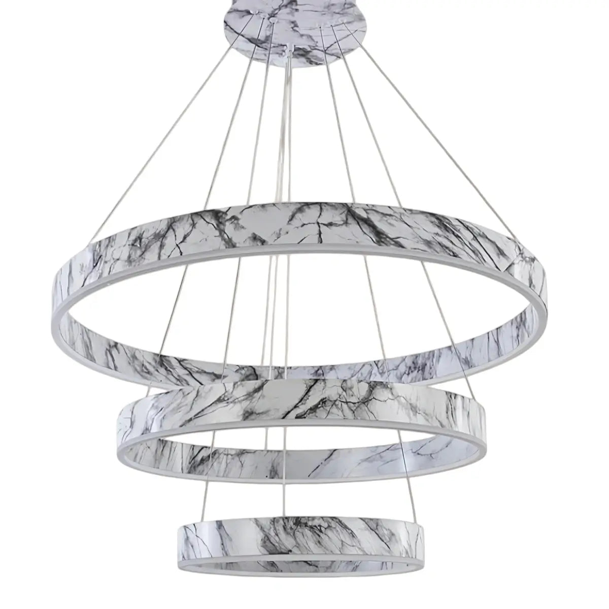 Contemporary Tiered Circular Chandelier -- Marble