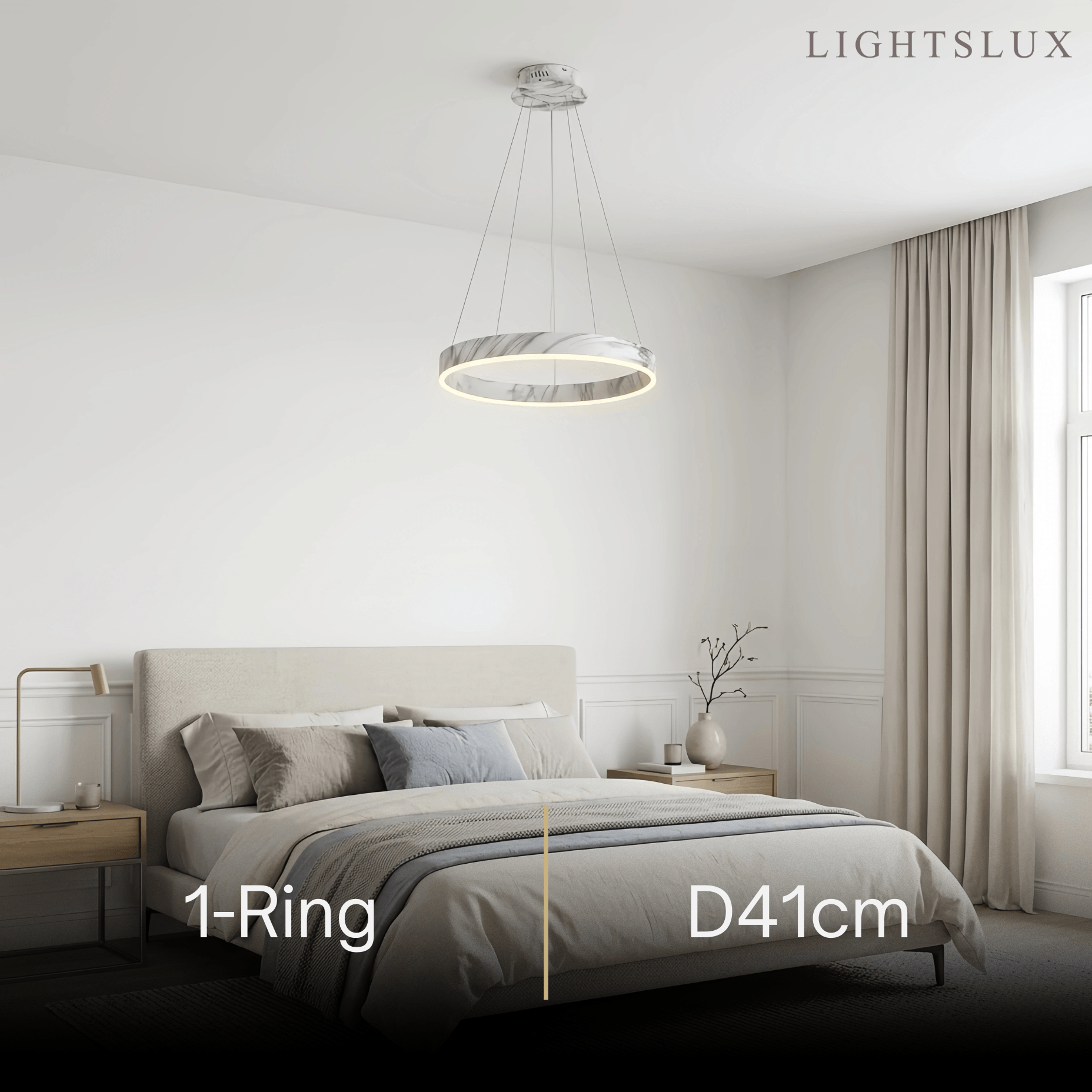 Contemporary Tiered Circular Chandelier -- Marble