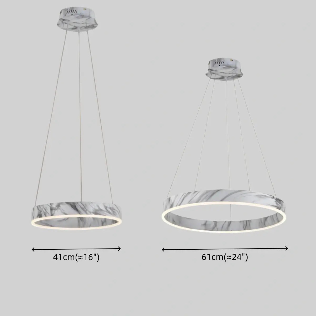 Contemporary Tiered Circular Chandelier -- Marble