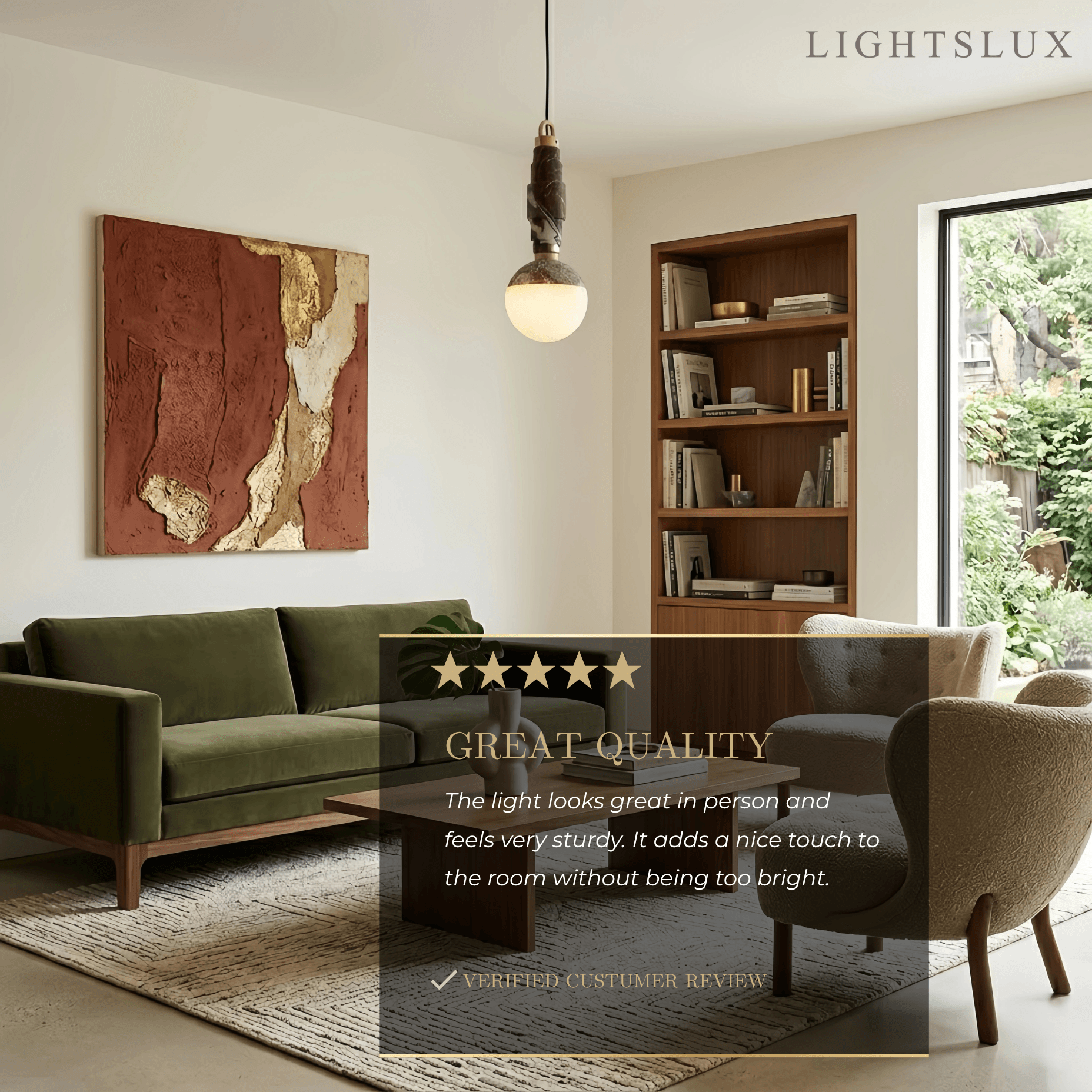 Alba Minimalist Marble Alabaster Pendant Lamp
