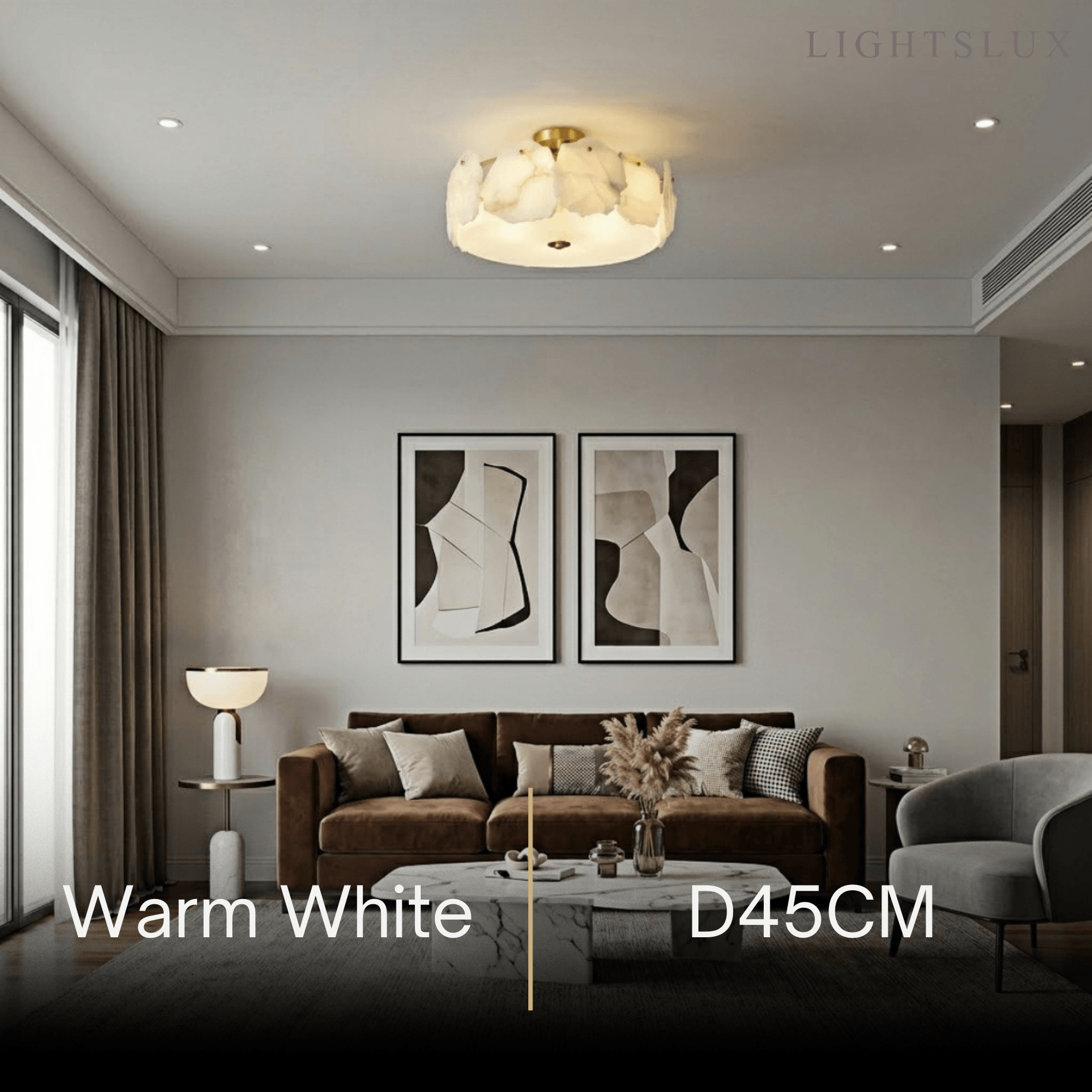 Alba Modern Alabaster Glass Ceiling Light