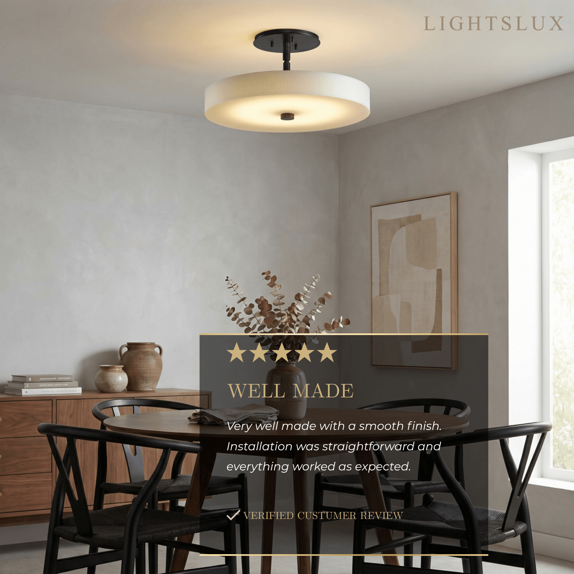 Alba Minimalist Ceiling Light – Alabaster & Brass
