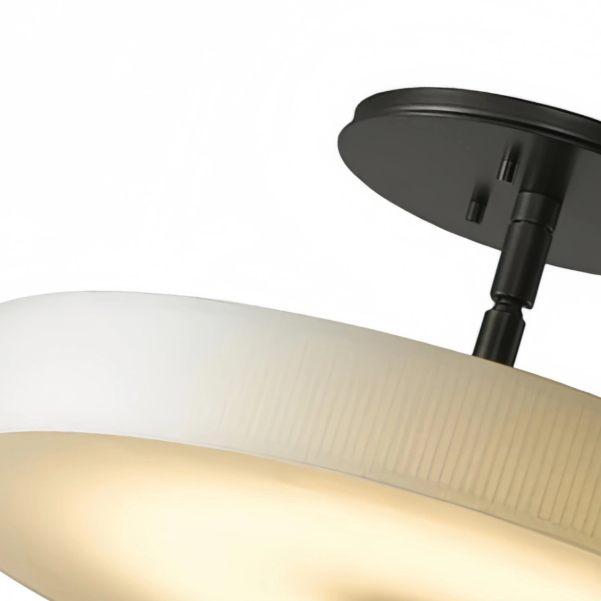 Alba Minimalist Ceiling Light – Alabaster & Brass – White – Living Room, Bedroom & Hallway
