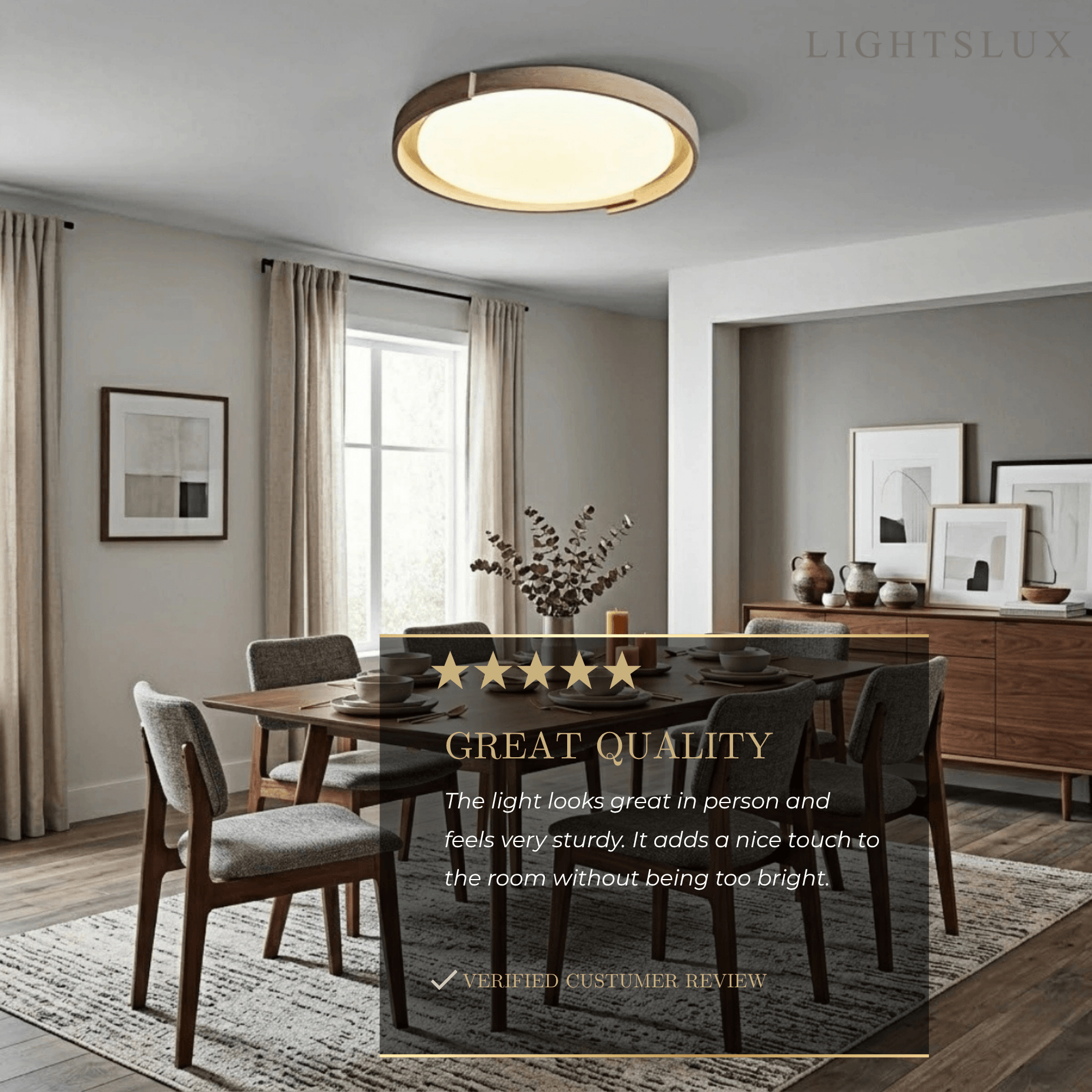 Strata Minimalist Round Travertine Ceiling Light