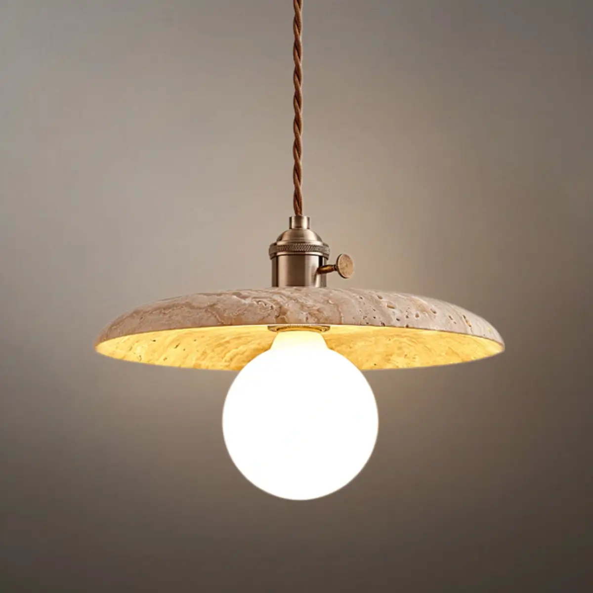 Strata Natural Travertine Pendant Light