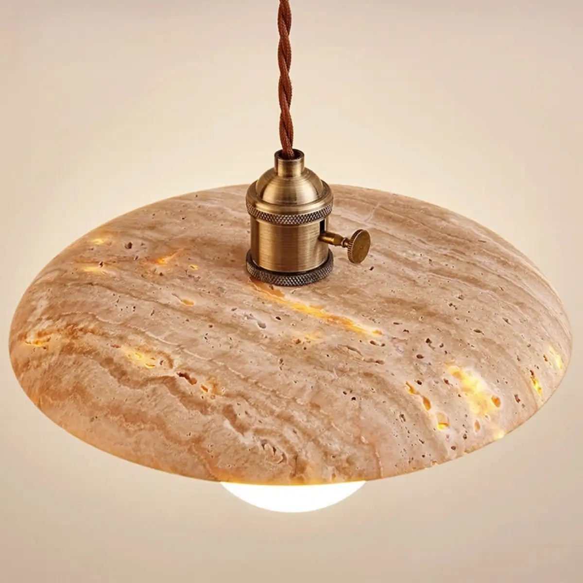 Strata Natural Travertine Pendant Light