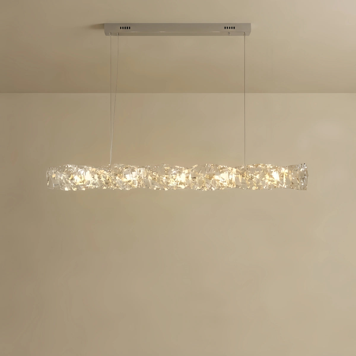 Linear Crystal Chandelier – Gold/Silver Stainless Steel for Dining Room