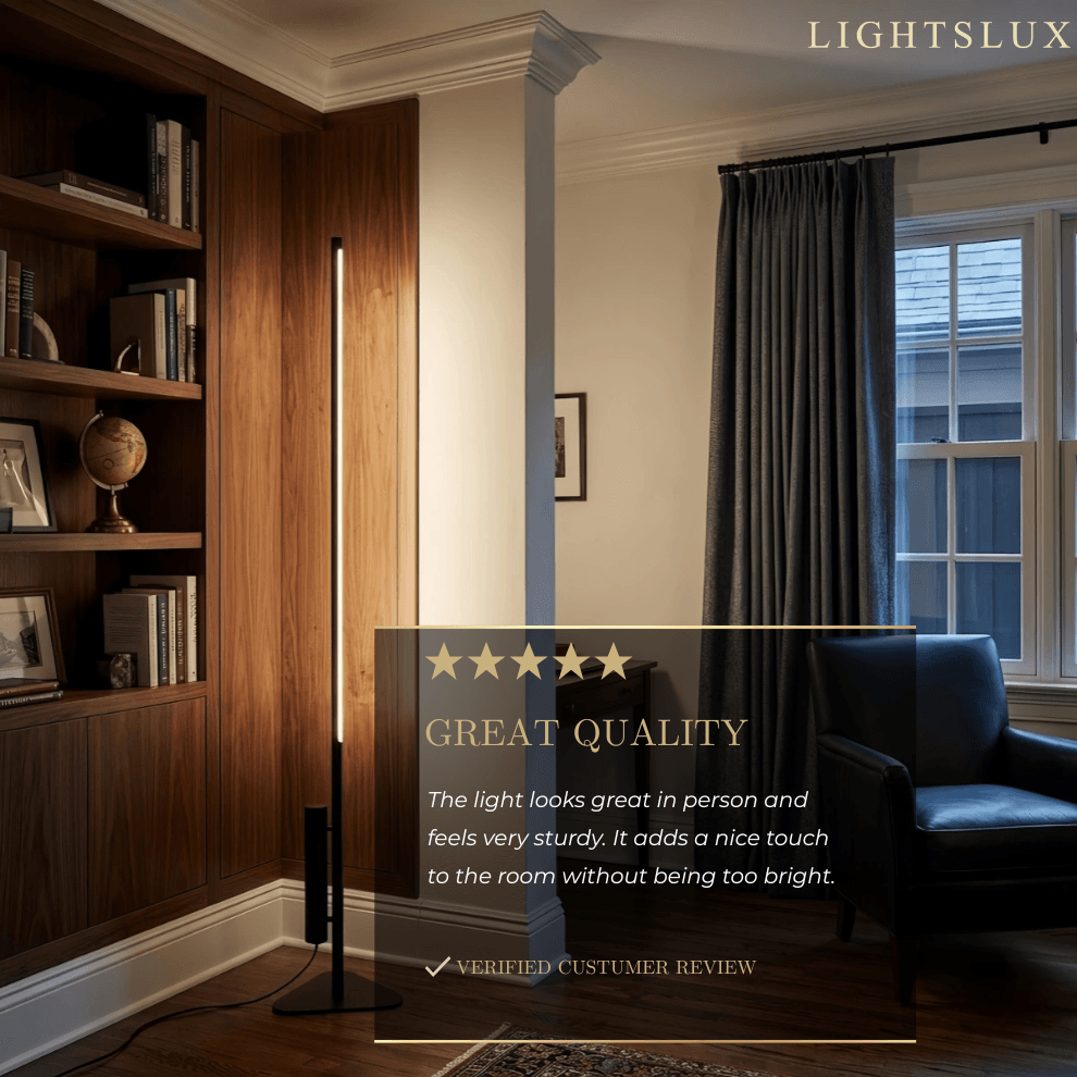Modern Floor Lamp -- Black for Living Room & Bedroom