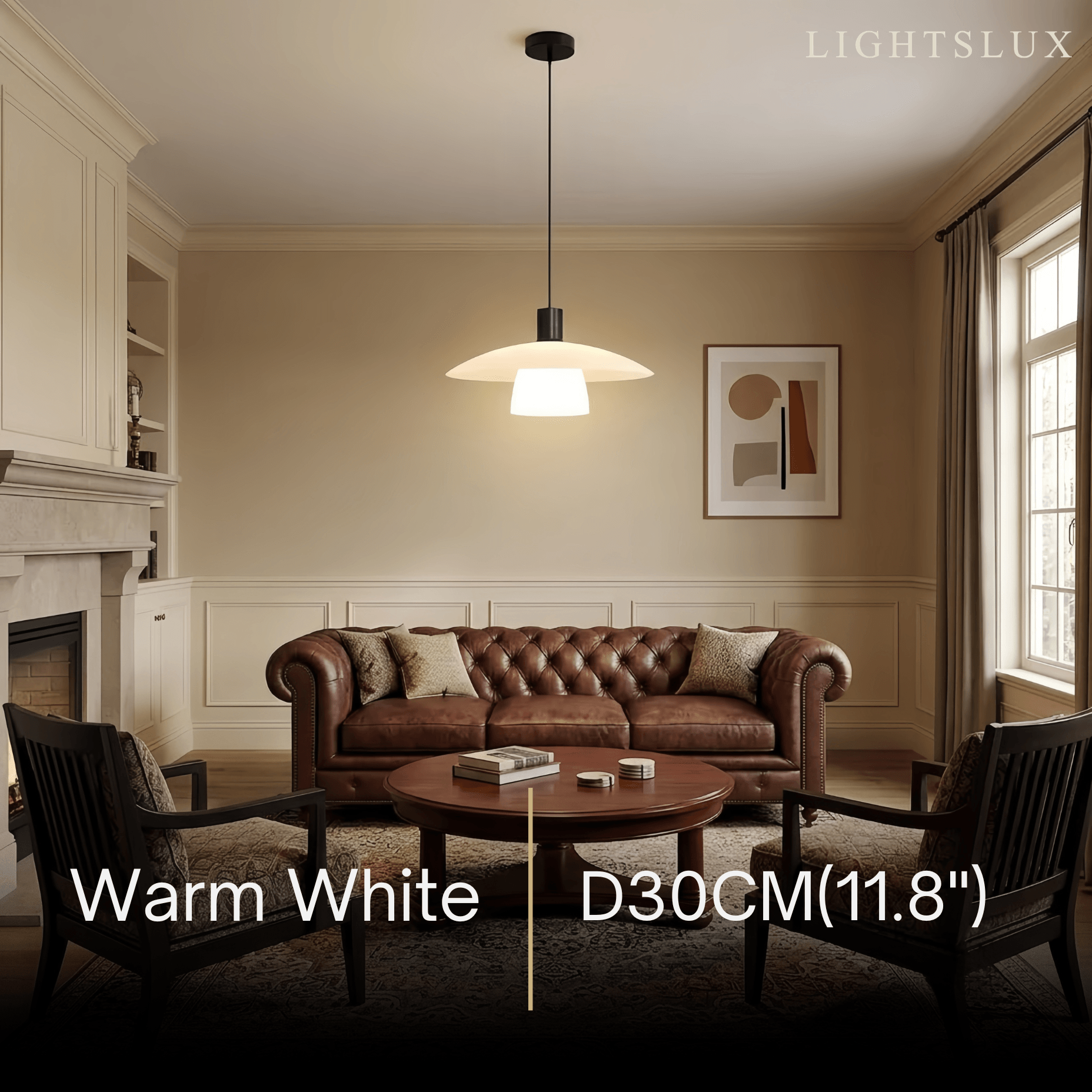 Minimalist Glass Pendant Lamp -- Black/White Metal for Living Room
