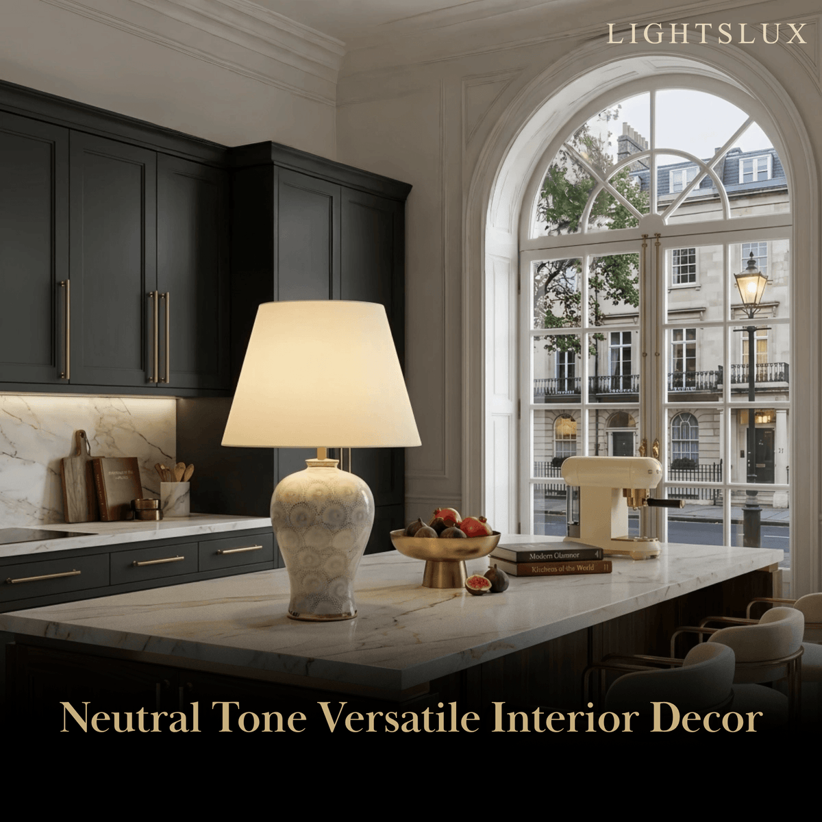 Irondale Vintage Table Lamp--Ceramic & Fabric for Dining Room